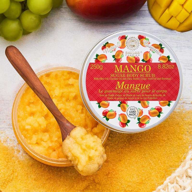 Natūralus cukraus kūno šveitiklis Mango, Saules Fabrika, 250g