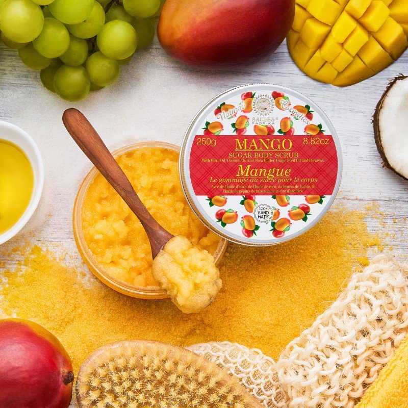 Natūralus cukraus kūno šveitiklis Mango, Saules Fabrika, 250g