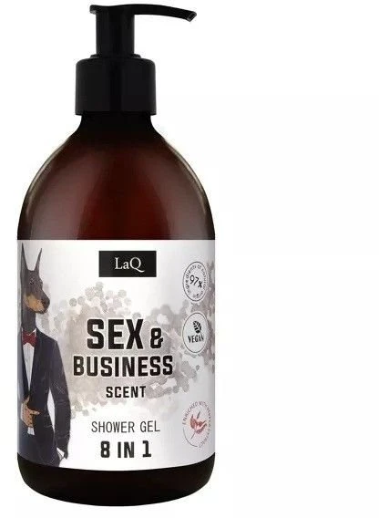 LAQ Sex & Business dovanų rinkinys – dušo želė, kūno šveitiklis ir muilas