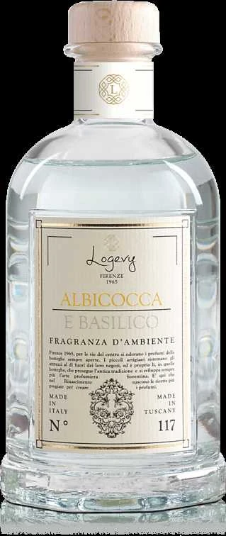 Logevy Firenze 1965 Namų kvapas su lazdelėmis "Albicocca e Basilico" (eukalipto, baziliko ir vandenyno kvapo), 250 ml