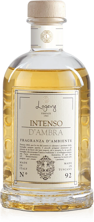 Logevy Firenze 1965 Namų kvapas su lazdelėmis "Intenso d'Ambra" (smilkalų, ambros ir sandalmedžio kvapo), 100 ml