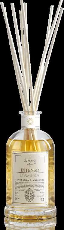Logevy Firenze 1965 Namų kvapas su lazdelėmis "Intenso d'Ambra" (smilkalų, ambros ir sandalmedžio kvapo), 100 ml