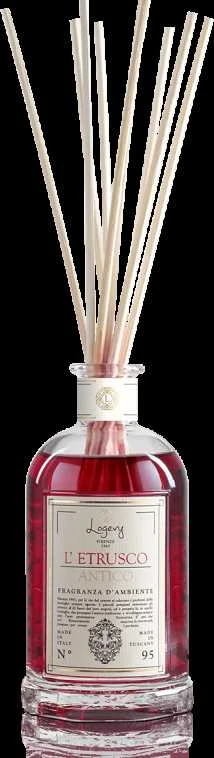 Logevy Firenze 1965 Namų kvapas su lazdelėmis "L'Etrusco Antico" (bergamotės, muskato riešutų ir medienos kvapo), 250 ml