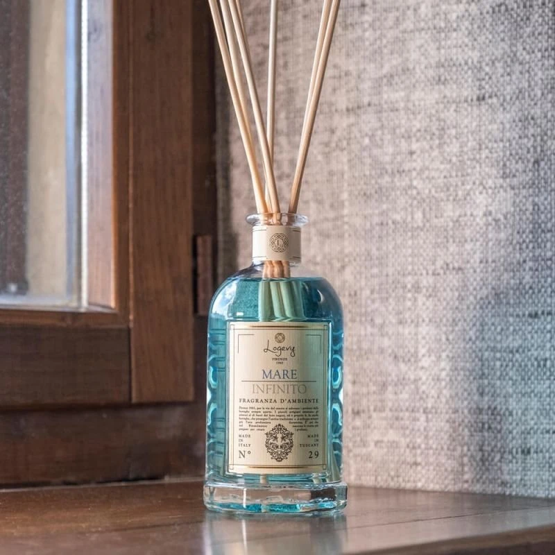 Logevy Firenze 1965 Namų kvapas su lazdelėmis "Mare Infinito" (vandenyno, medienos ir muskuso kvapo), 100 ml
