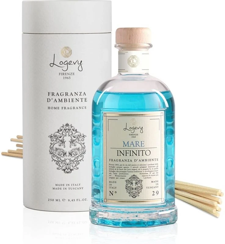Logevy Firenze 1965 Namų kvapas su lazdelėmis "Mare Infinito" (vandenyno, medienos ir muskuso kvapo), 100 ml