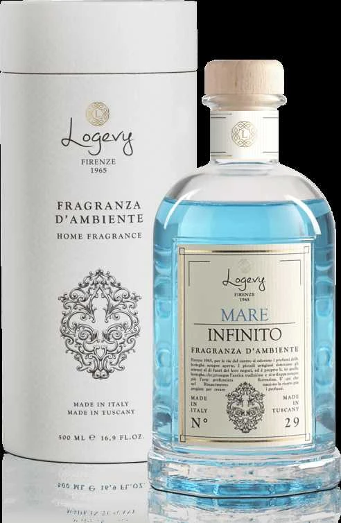 Logevy Firenze 1965 Namų kvapas su lazdelėmis "Mare Infinito" (vandenyno, medienos ir muskuso kvapo), 100 ml