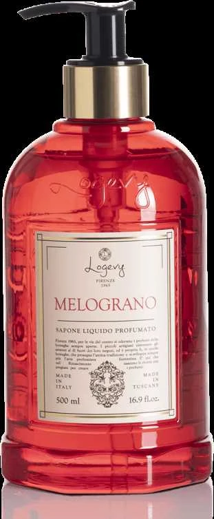 Logevy Firenze 1965 Skystas rankų muilas "Melograno" (granatų, raudonųjų vaisių ir bergamotės kvapo), 500 ml