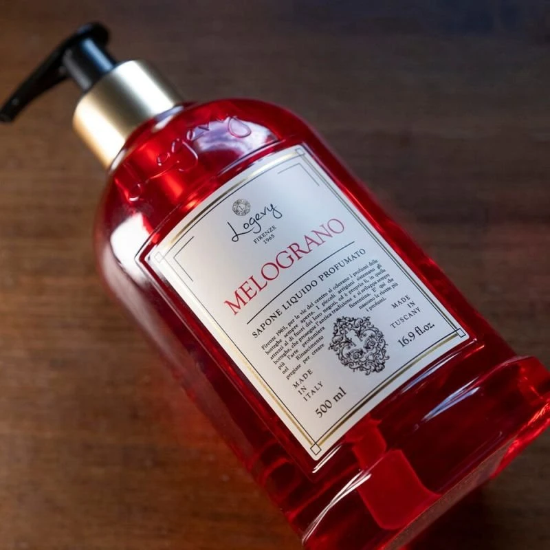 Logevy Firenze 1965 Skystas rankų muilas "Melograno" (granatų, raudonųjų vaisių ir bergamotės kvapo), 500 ml