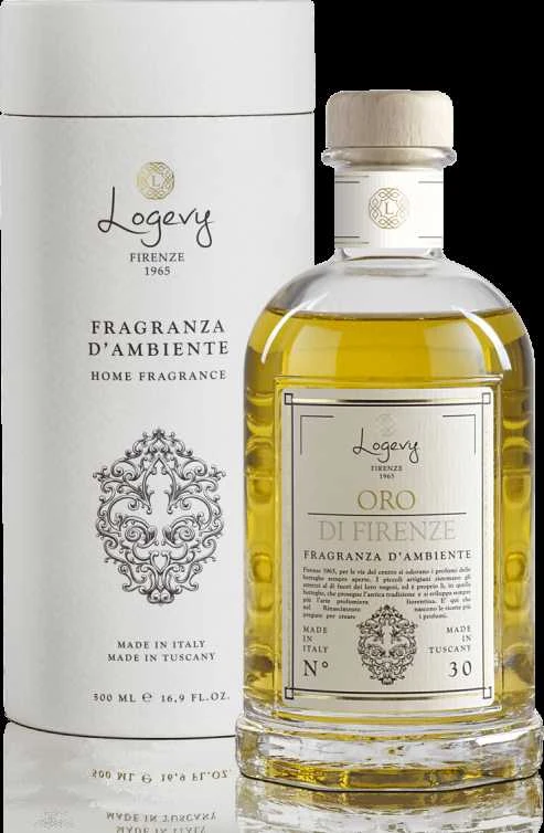 Logevy Firenze 1965 Namų kvapas su lazdelėmis "Oro di Firenze" (mandarinų, vanilės ir sandalmedžio kvapo), 250 ml