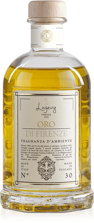 Logevy Firenze 1965 Namų kvapas su lazdelėmis "Oro di Firenze" (mandarinų, vanilės ir sandalmedžio kvapo), 250 ml
