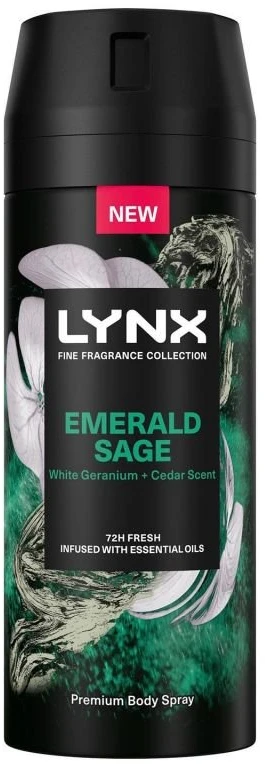 LYNX Emerald Sage Premium dezodorantas ir kūno purškiklis 150 ml
