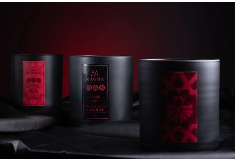 Magma London Juodas Oud natūralaus sojų vaško žvakė 380 ml / 750 g