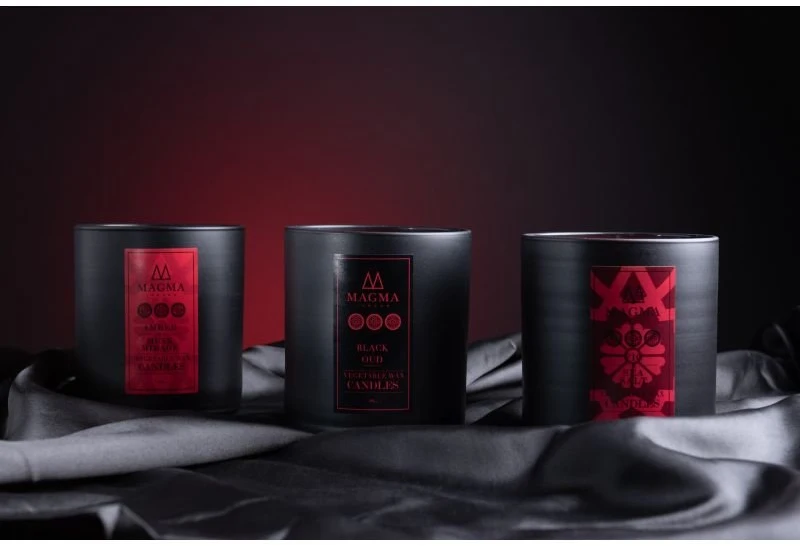 Magma London Juodas Oud natūralaus sojų vaško žvakė 380 ml / 750 g