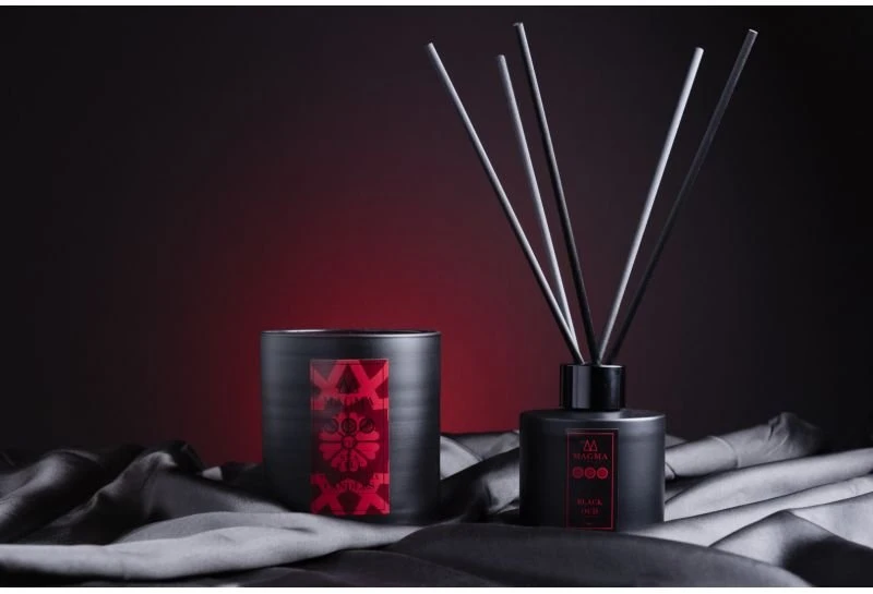 Magma London Juodas Oud natūralaus sojų vaško žvakė 380 ml / 750 g