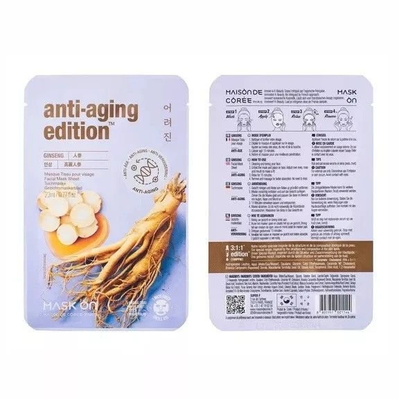 Mask On Paris Anti-Aging Edition Ginseng lakštinė veido kaukė