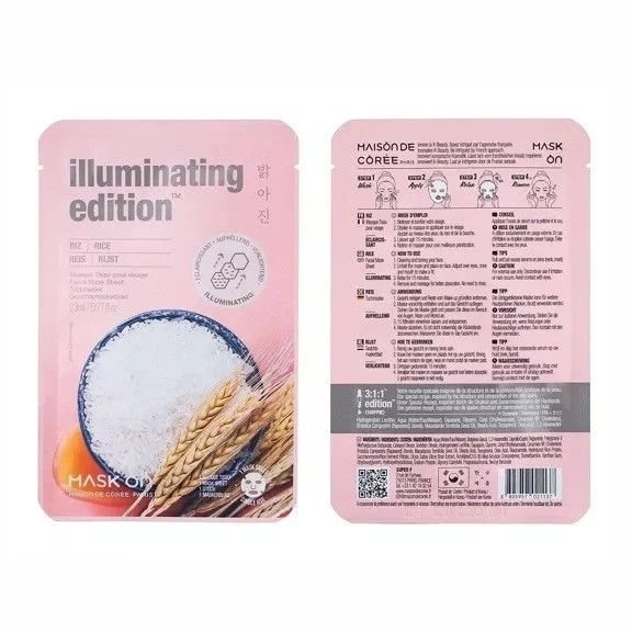 Mask On Paris Illuminating Edition Rice lakštinė veido kaukė