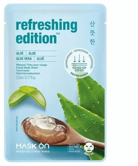 Mask On Paris Refreshing Edition Aloe lakštinė veido kaukė