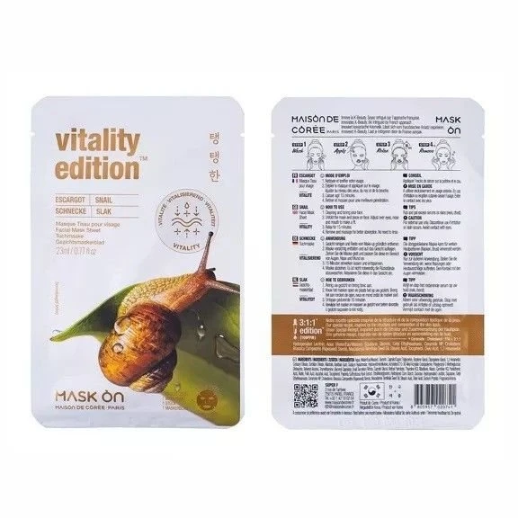 Mask On Paris Vitality Edition Snail lakštinė veido kaukė