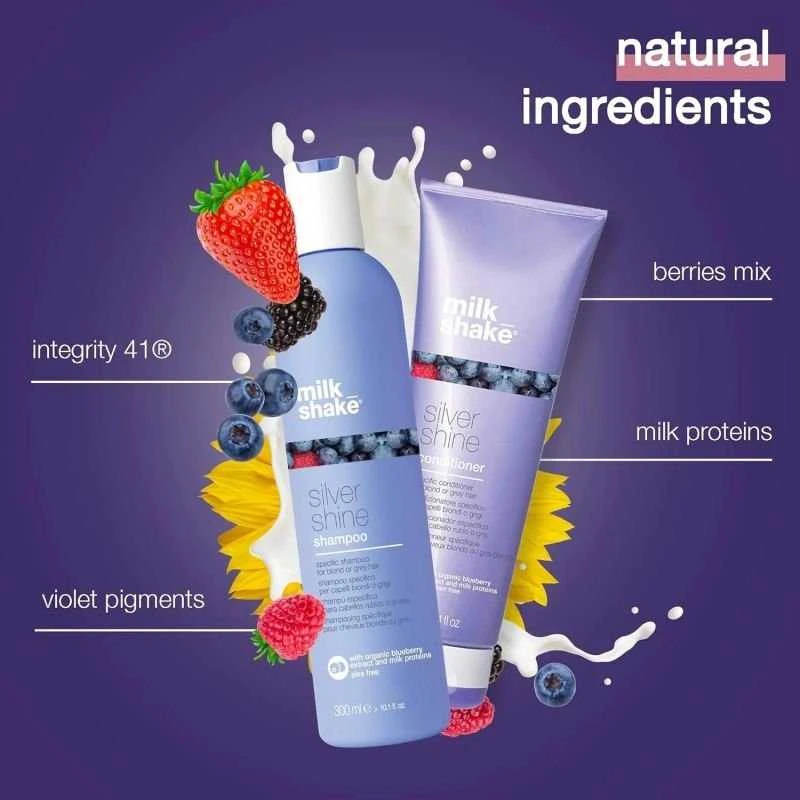 Kondicionierius šviesiems, žiliems plaukams Milk Shake Sidabrinis Shine Conditioner 250ml