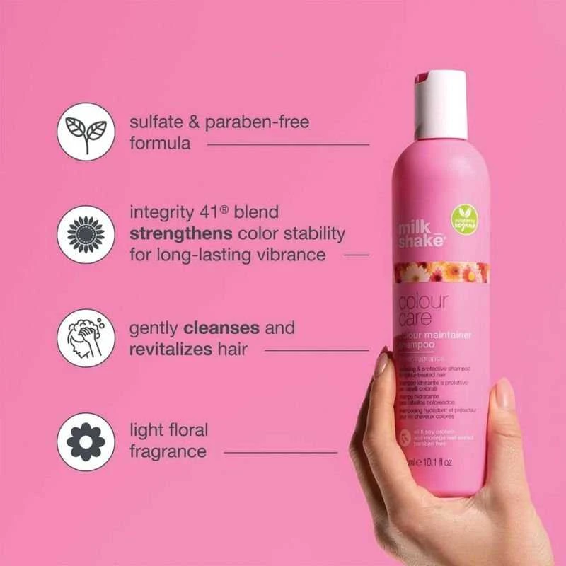 Milk Shake Milk_Shake Color Care Color Maintainer Šampūnas Flower Fragrance drėkinantis šampūnas dažytiems plaukams, 300 ml
