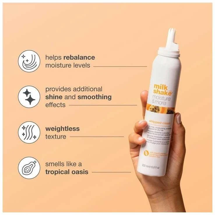 MILK_SHAKE moisture plus whipped cream drėkinamosios putos sausiems plaukams, 200ml