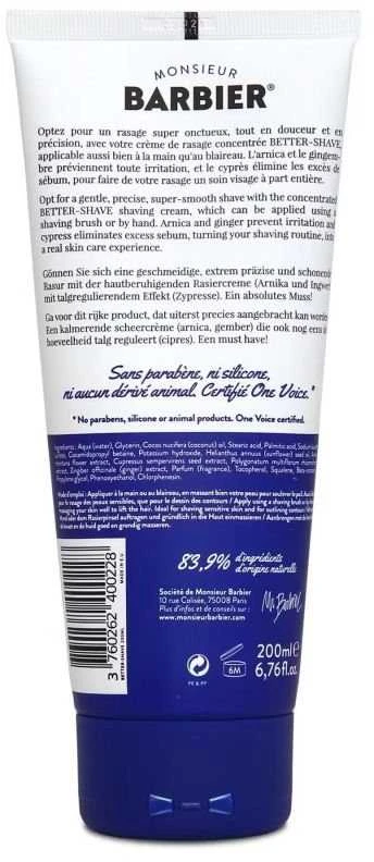 Monsieur Barbier Better Shave skutimosi kremas 175 ml