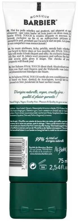 Monsieur Barbier Final Touch Beard & Hair Care Balm, 75 ml