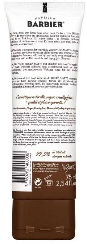 Monsieur Barbier Hydra Matte kremas 75 ml