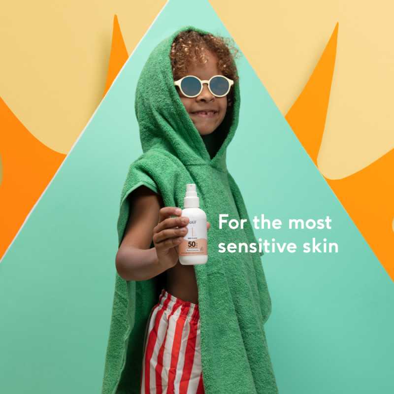 Naif Natural Skincare Mineralinis apsaugos nuo saulės purškalas kūdikiams ir vaikams su spf 50, 0% kvepalų| Naïf, 100ml