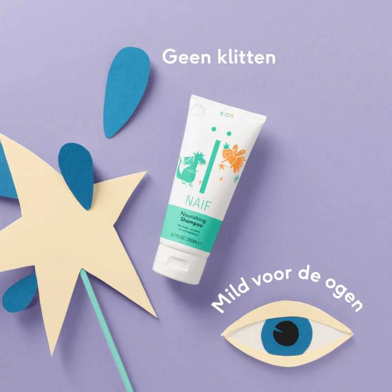 NAÏF Children´s Šampūnas for easy detangling Baby & Kids (maitininantis Šampūnas), 200 ml