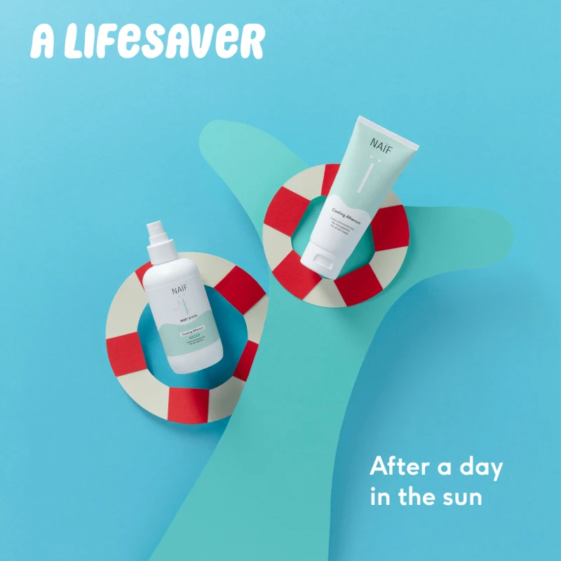 NAÏF Vaikų purškalas po saulės be kvepalų Baby - Kids (Cooling Aftersun 0% Perfume) 175 ml