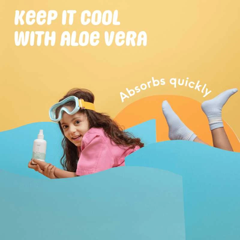 NAÏF Vaikų purškalas po saulės be kvepalų Baby - Kids (Cooling Aftersun 0% Perfume) 175 ml