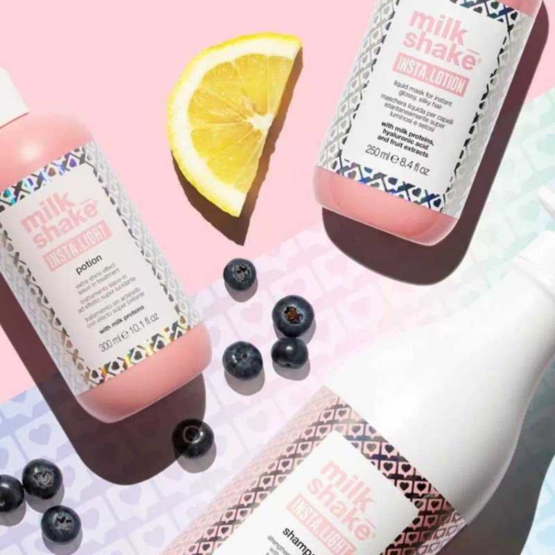 Milk Shake Insta.Light Potion Leave In Treatment Nenuplaunama blizgesio suteikianti priemonė plaukams, 300 ml