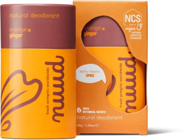 Nuud Oranžinis x Ginger natūralus dezodorantas pieštukas 45 g