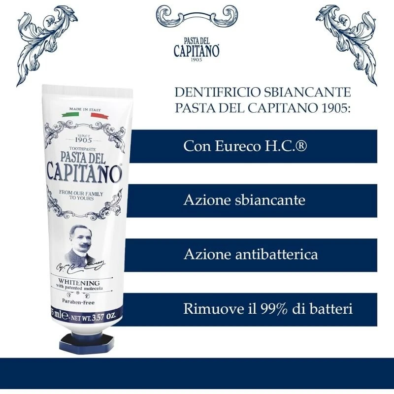 Pasta del Capitano 1905 Pasta del Capitano Whitening balinamoji dantų pasta 75 ml