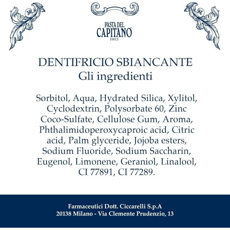 Pasta del Capitano 1905 Pasta del Capitano Whitening balinamoji dantų pasta 75 ml
