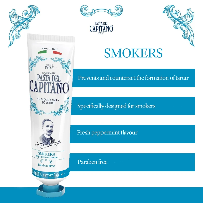 Pasta del Capitano 1905 Pasta del Capitano Smokers dantų pasta rūkantiems 25 ml