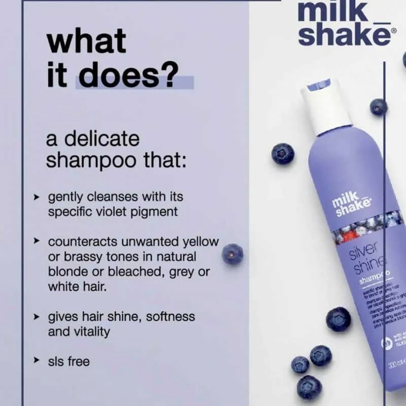 Šampūnas žiliems ir šviesiems plaukams Milk Shake Sidabrinis Shine Šampūnas 300ml