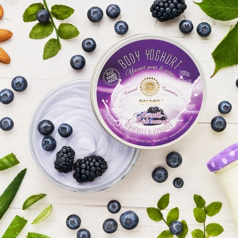 Rankų darbo kūno jogurtas Mėlynės Gervuogės, Saules Fabrika, 200g