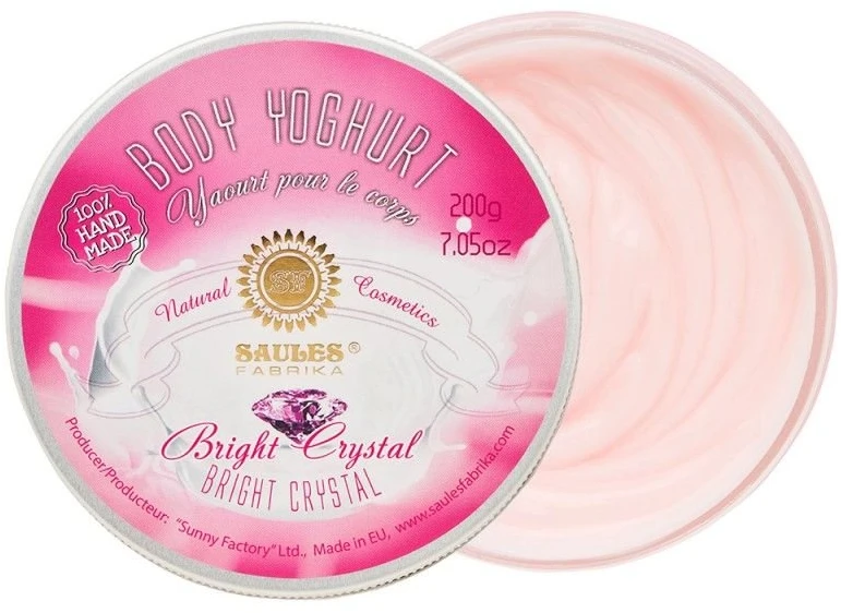 Rankų darbo kūno jogurtas Bright Crystal, Saules Fabrika, 200g