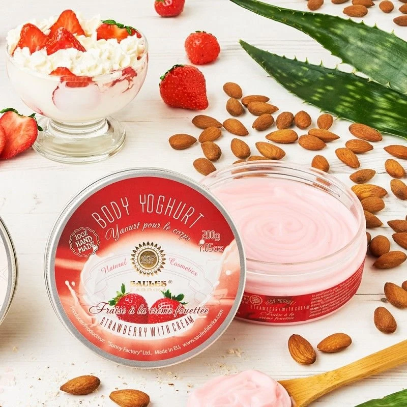 Saules Fabrika Strawberries And Kreminis kūno jogurtas 200 g