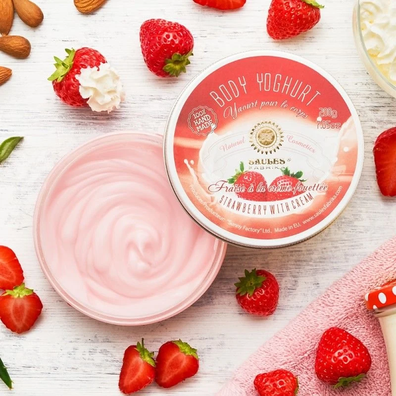 Saules Fabrika Strawberries And Kreminis kūno jogurtas 200 g