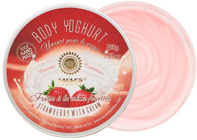 Saules Fabrika Strawberries And Kreminis kūno jogurtas 200 g
