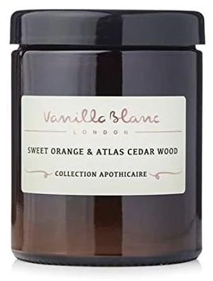 Vanilla Blanc Sweet Oranžinis & Atlas Cedar Wood difuzoriaus ir žvakės dovanų rinkinys