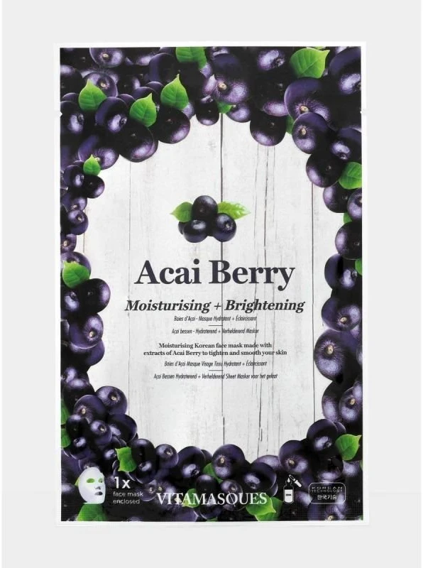 Vitamasques Acai uogų lakštinė veido kaukė