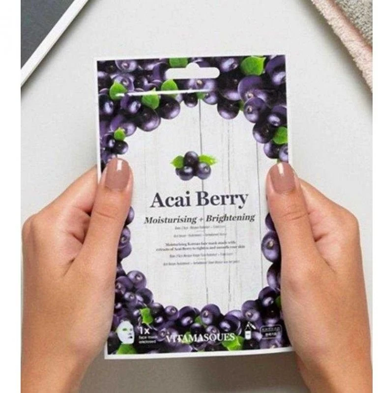 Vitamasques Acai uogų lakštinė veido kaukė