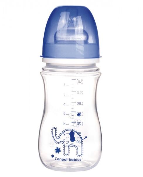 Canpolbabies CANPOL BABIES plataus kaklelio buteliukas EASYSTART, colorful animals, 3-6 mėn+, 240 ml, 35/206