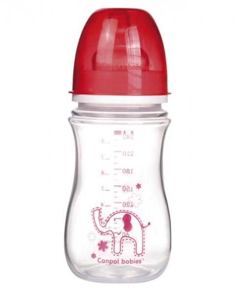 Canpolbabies CANPOL BABIES plataus kaklelio buteliukas EASYSTART, colorful animals, 3-6 mėn+, 240 ml, 35/206