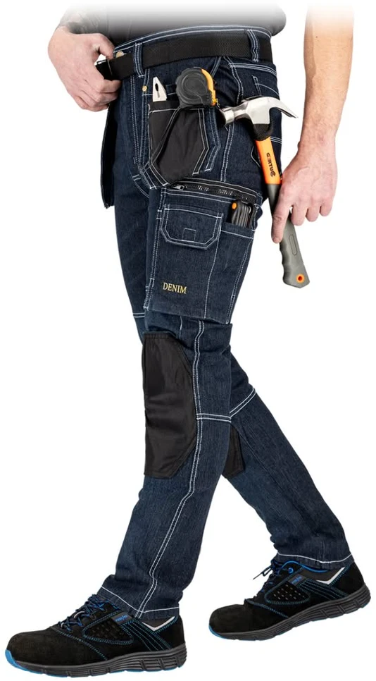 Džinsinės darbo kelnės su elastanu Reis JEANS 415 - I kategorija, Cordura sutvirtinimai