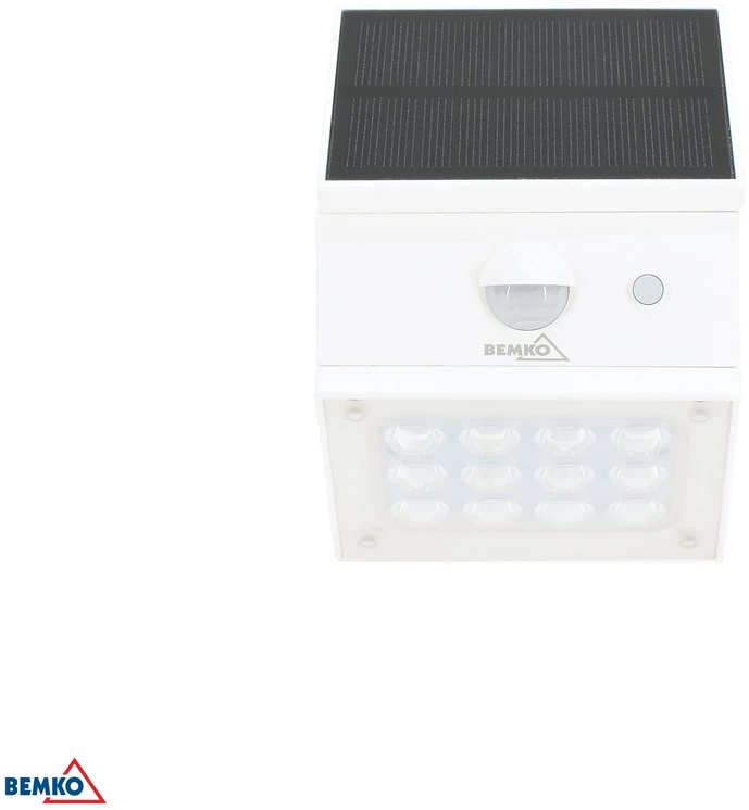 BEMKO SOLAR RUBIC 2.5W 3000/4000/6000K 300LM IP65 PIR LED prožektorius (baltas))